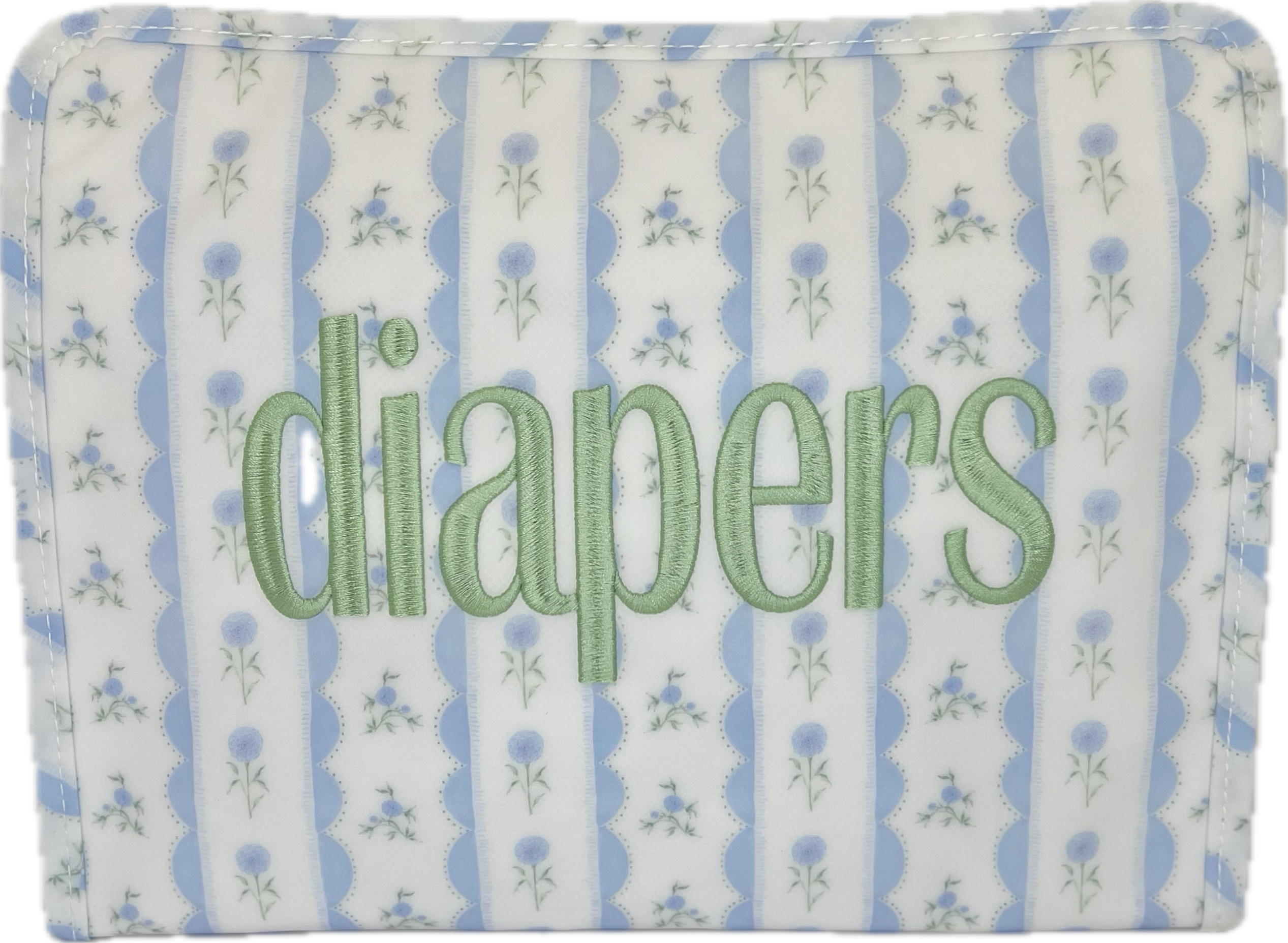 Roadie Large Zip Pouch Ribbon Floral Blue by TRVL Design