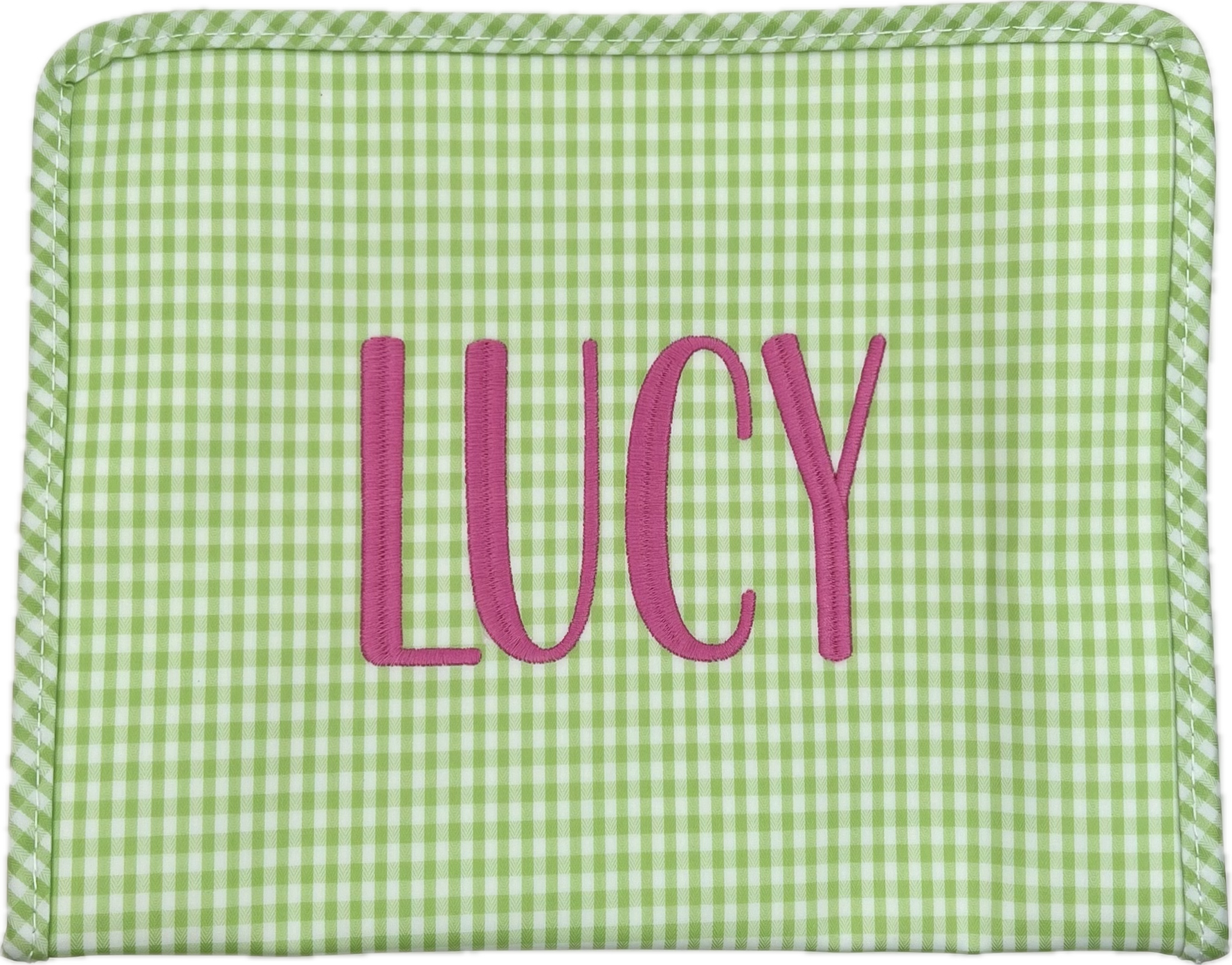 Roadie Large Zip Pouch Gingham Leaf2 by TRVL Design stylish kids outfit collection