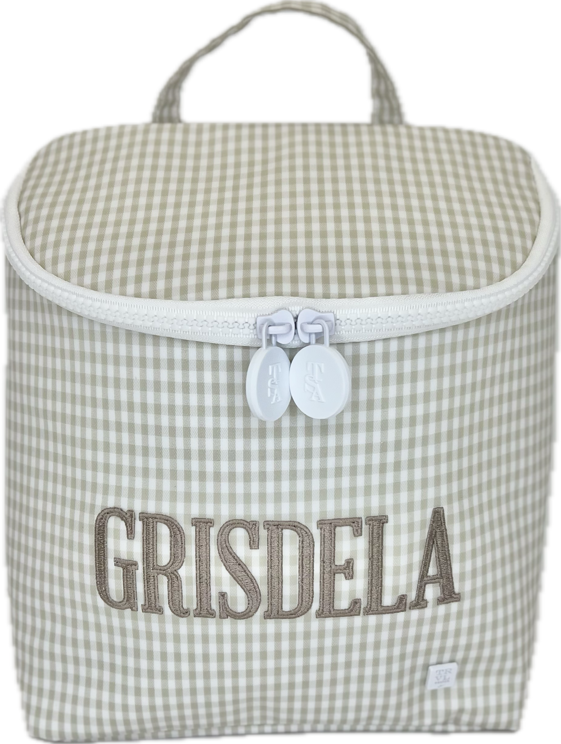 Takeaway Lunch Bag Gingham Pearl Grey by TRVL Design