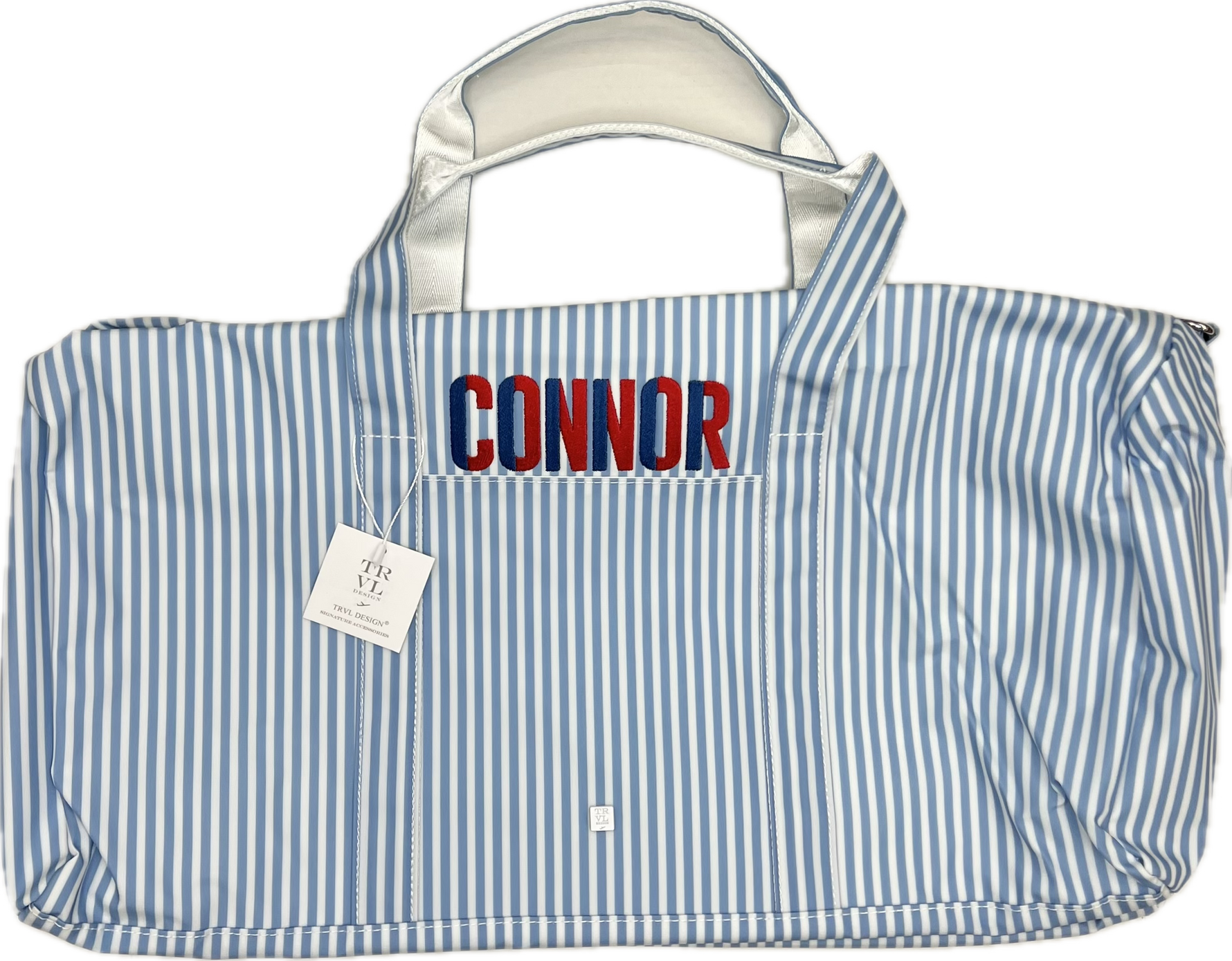 XL Weekender Duffel Bag Pimlico Stripe Chambray by TRVL Design outfit perfect for everyday wear