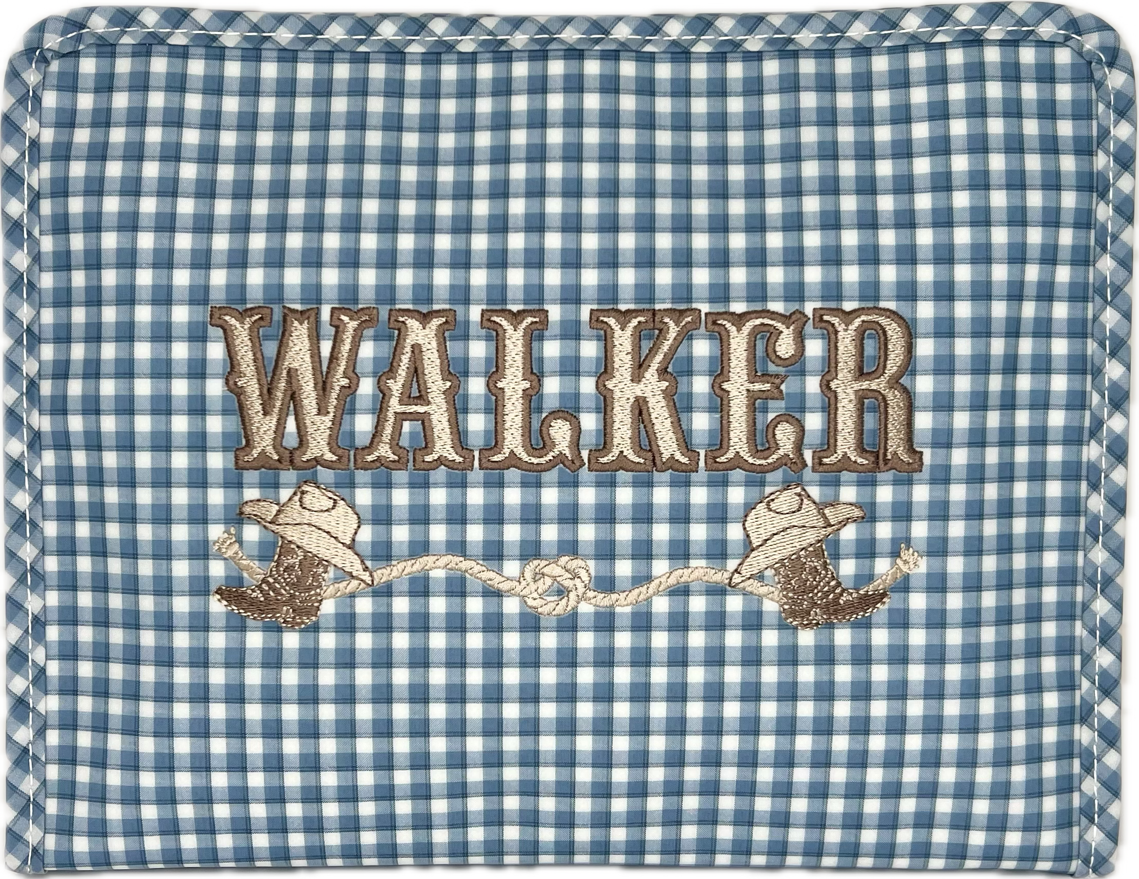 Roadie Medium Zip Pouch Rodeo Check Indigo by TRVL Design