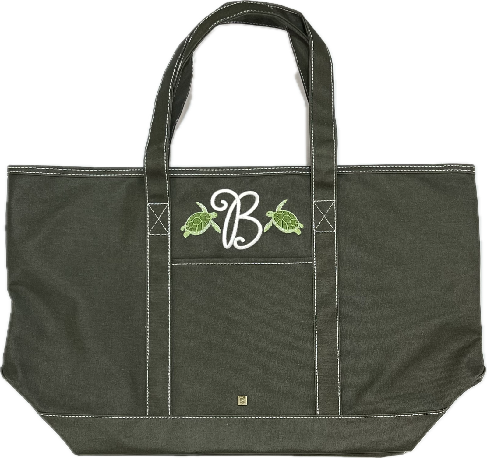 Maxi Tote Coated Canvas Olive by TRVL Design designer outfit for kids