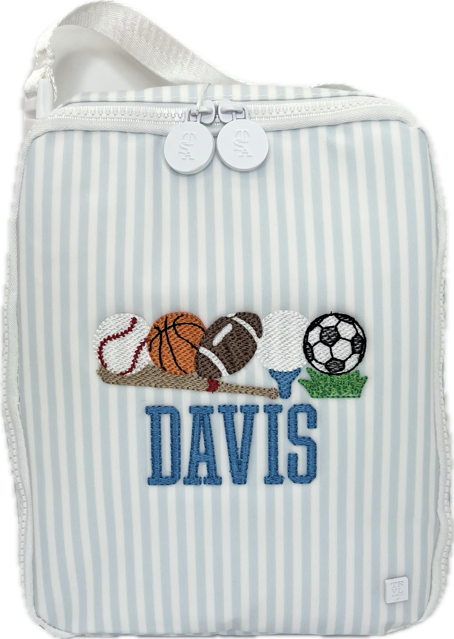 Lunch Box Pimlico Stripe Light Blue by TRVL Design stylish kids outfit collection
