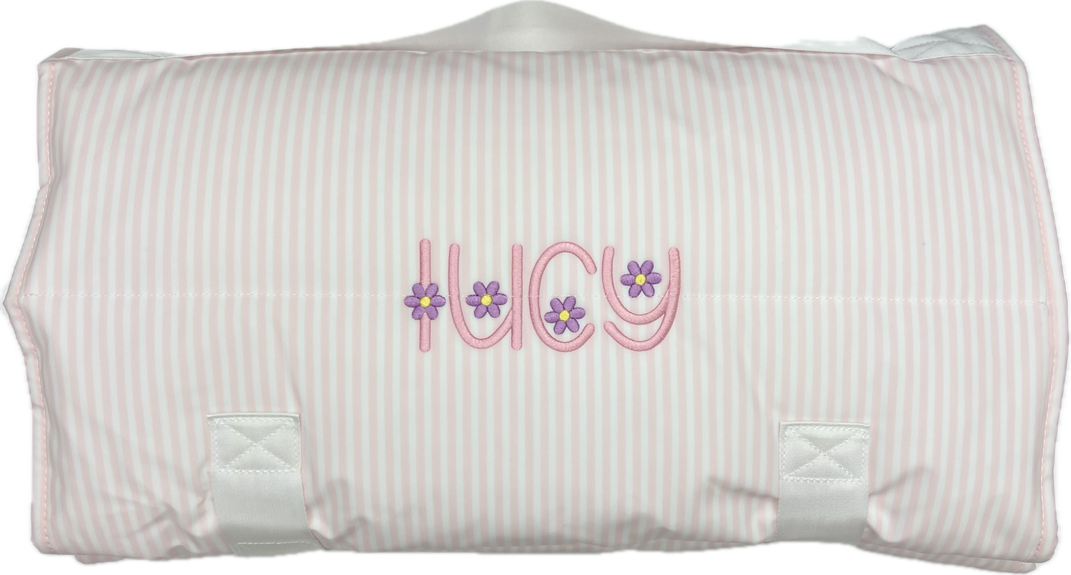 Rest Up! Nap Mat Pimlico Stripe Light Pink by TRVL Design