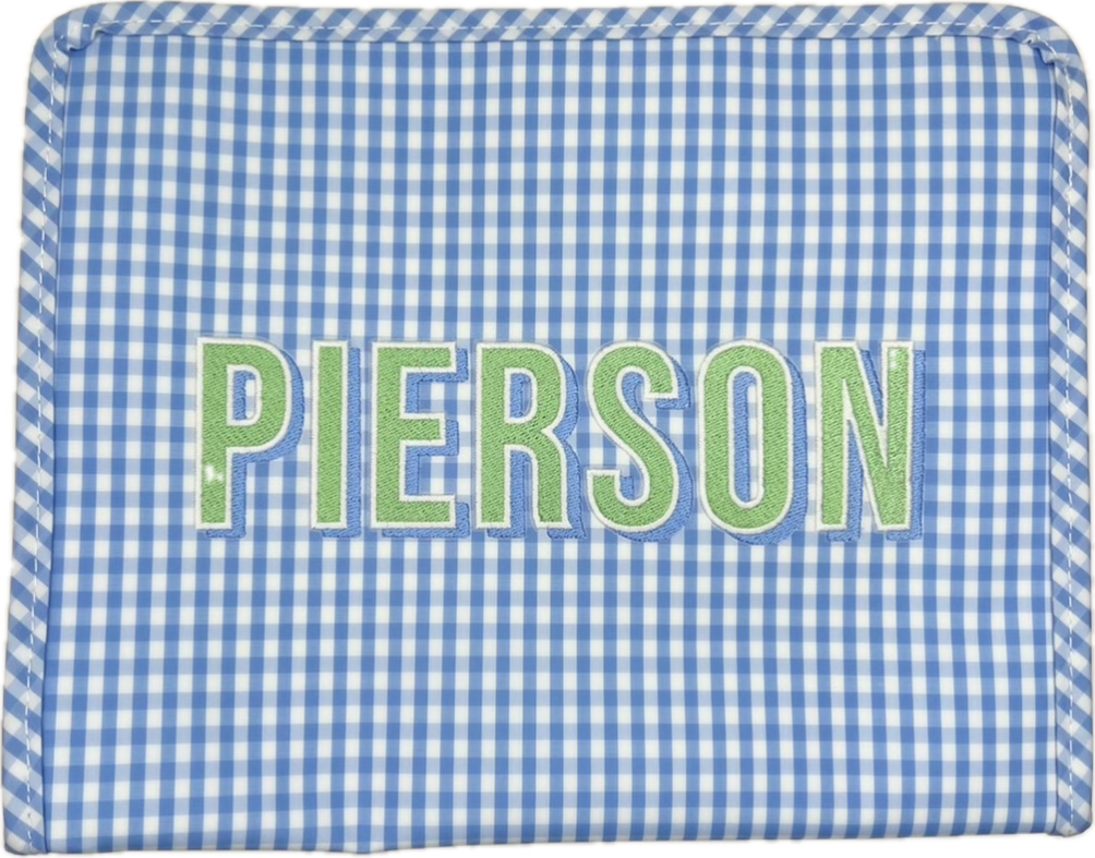 Roadie Medium Zip Pouch Gingham Sky by TRVL Design