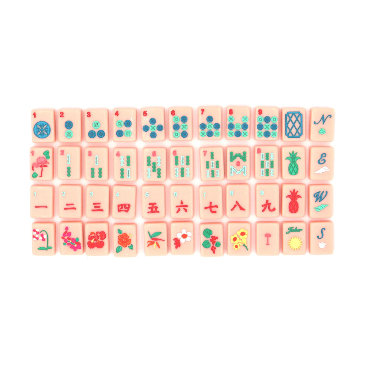 Mahjong Tile Set by The Mahjong House - Pink Island