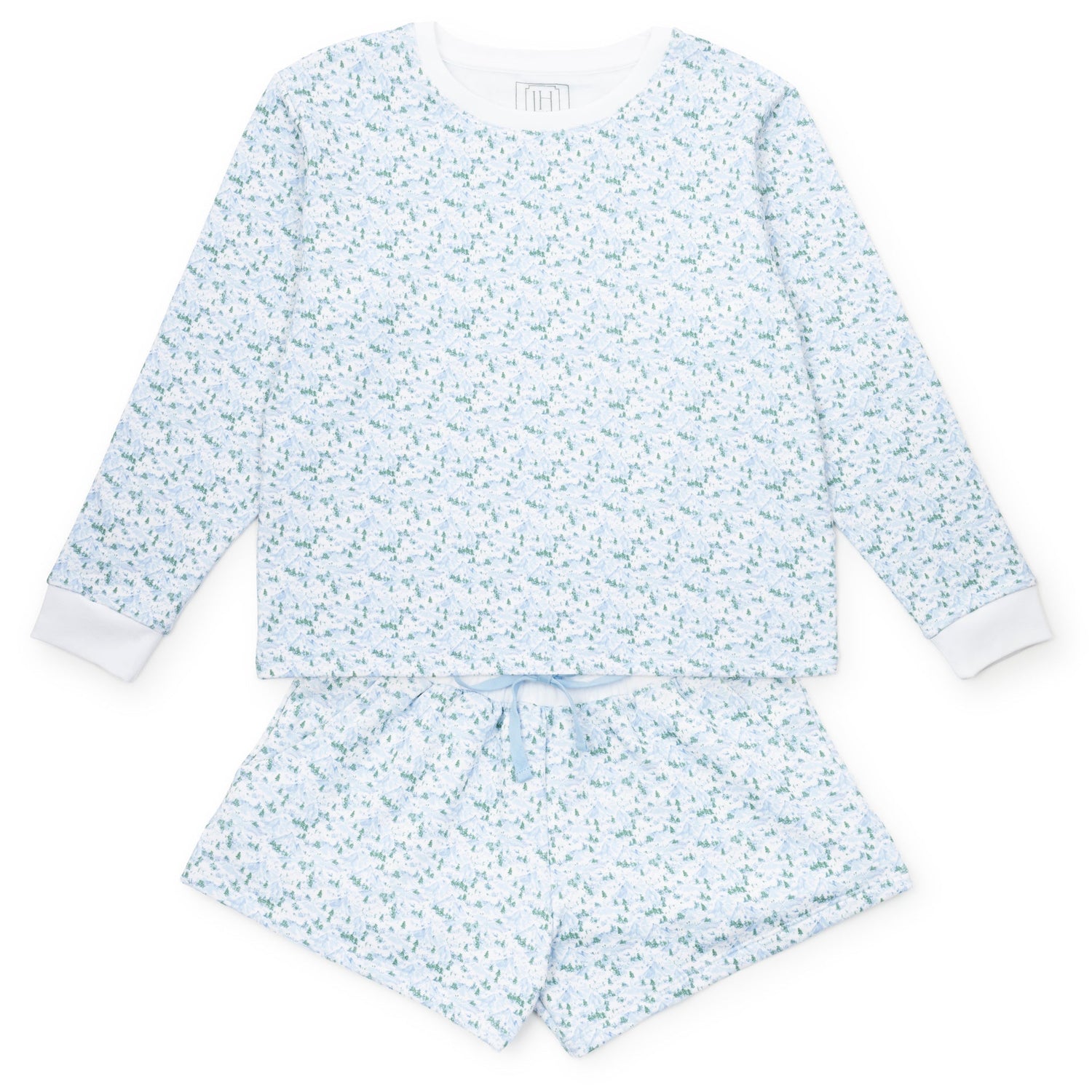 Janann Women's Sweatshirt Short Set SnowCapped Mountains