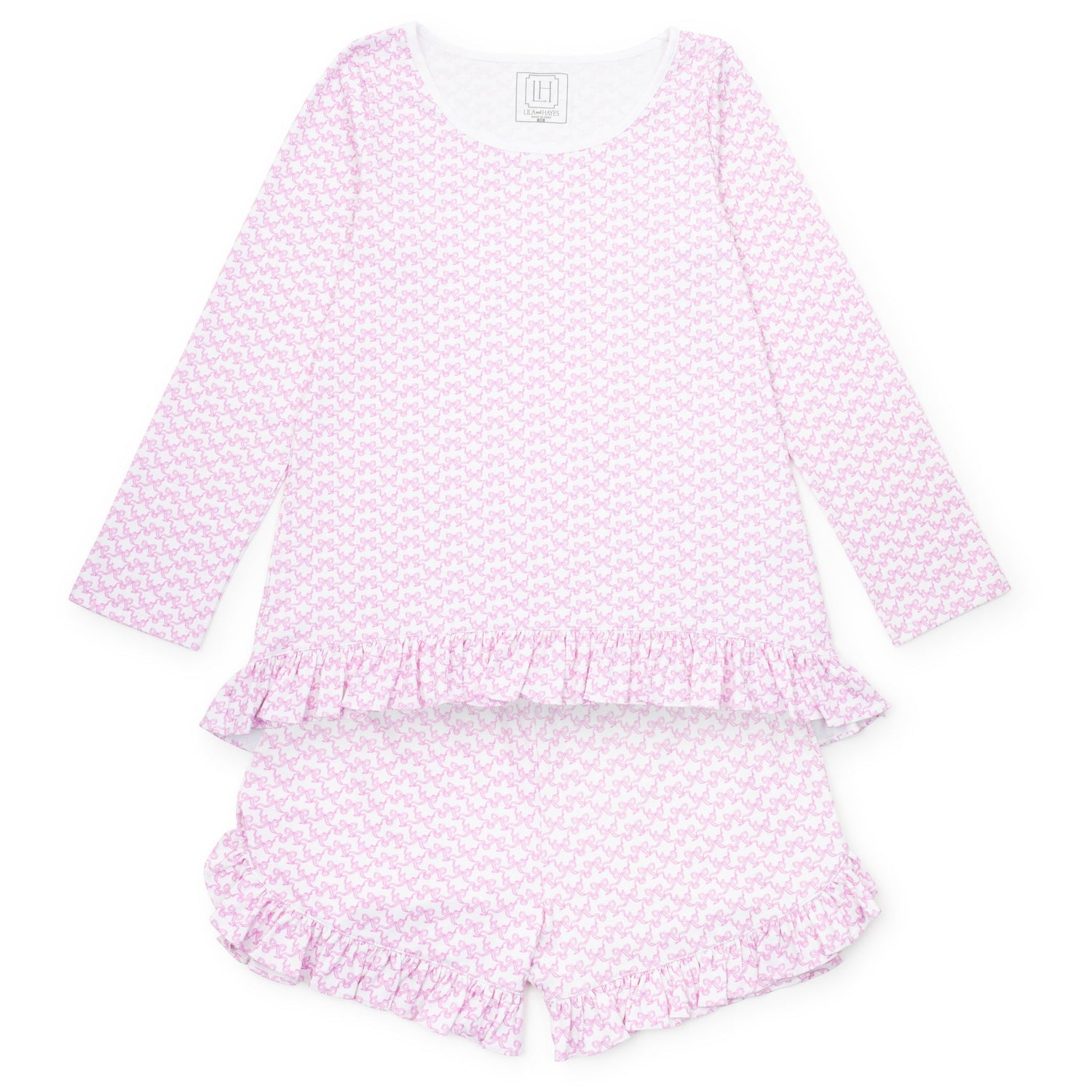 Kathryn Women's Pajama Short Set Pretty Pink Bows