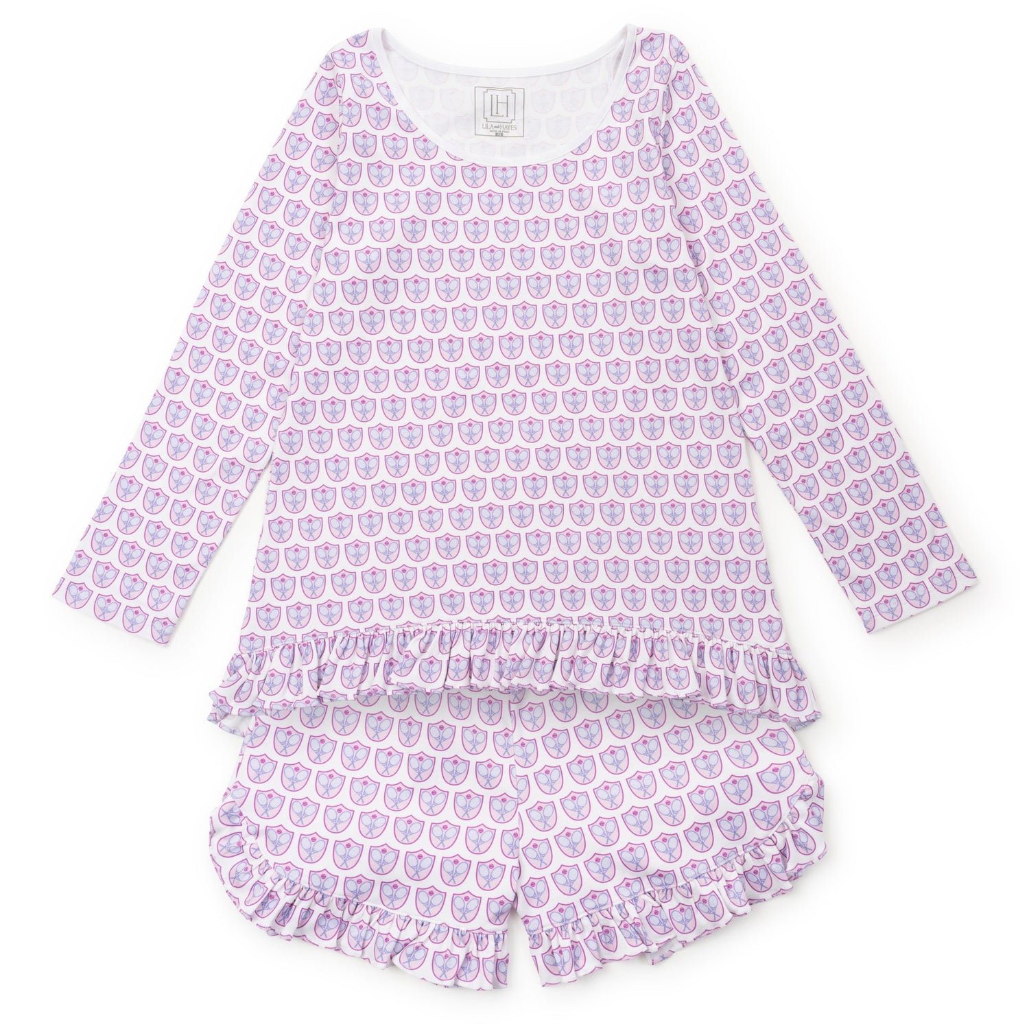 Kathryn Women's Pajama Short Set - Tennis Crest Pink