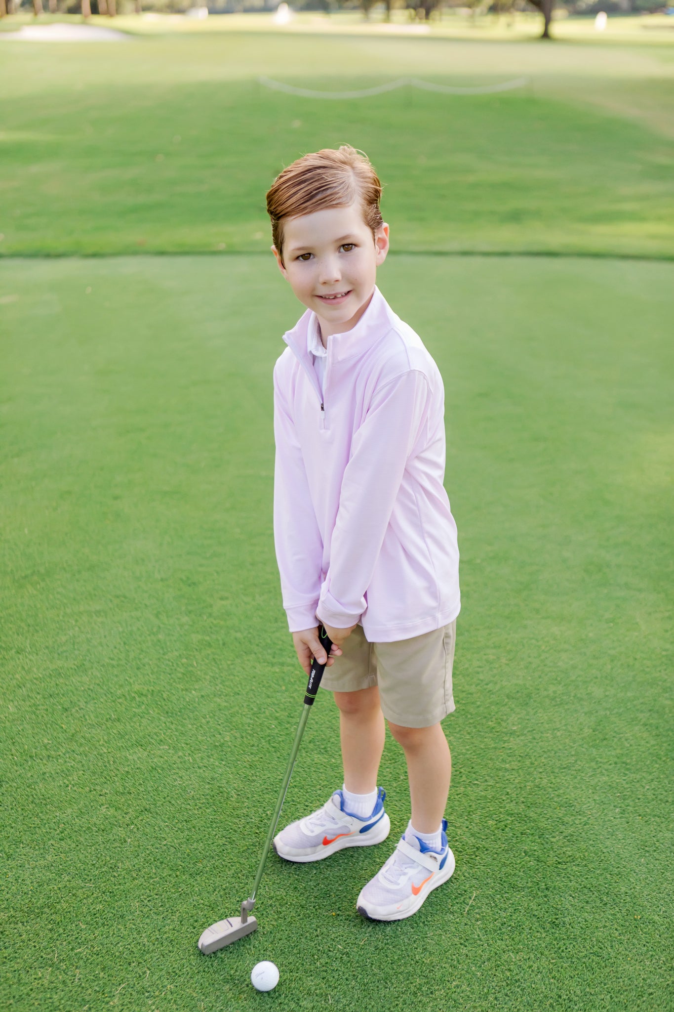 Sam Performance Pullover by LH Sport - Pink Stripes