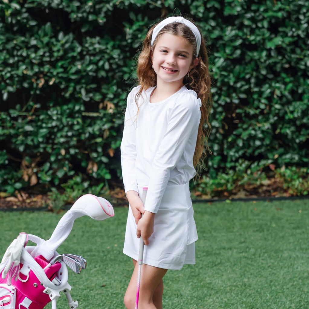 Mia Girls' Longsleeve Performance Top by LH Sport White dress for girls premium quality