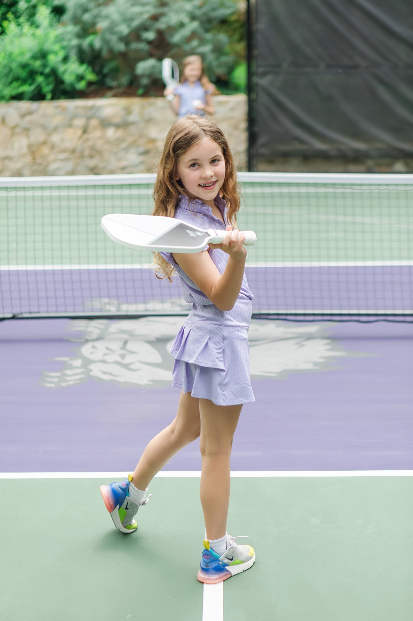 Margot Girls' Performance Skirt by LH Sport - Orange Stripes