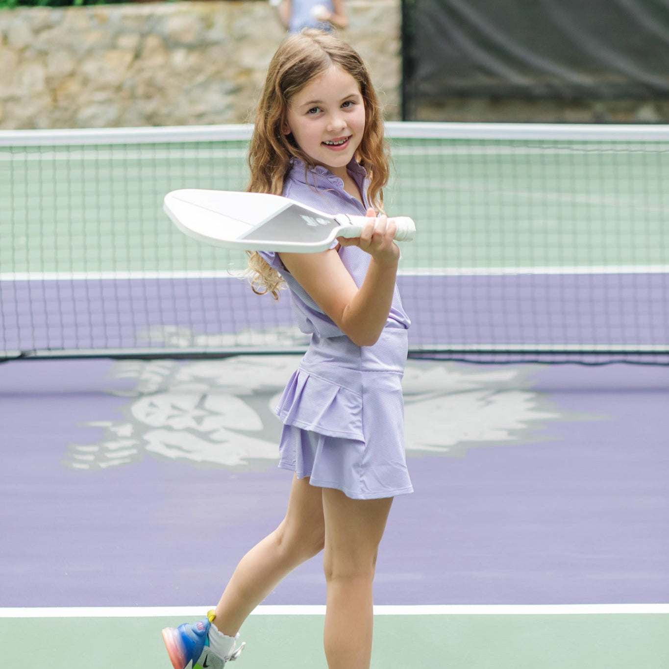Margot Girls' Performance Skirt by LH Sport Orange Stripes stylish kids outfit collection
