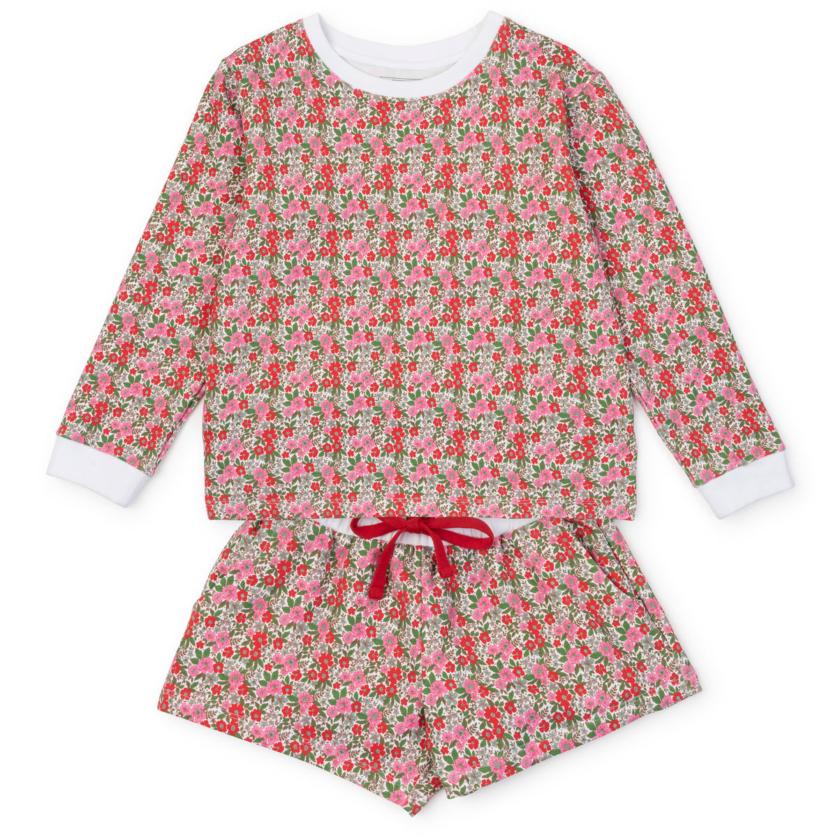 Everyday Stella Girls' Sweatshirt Short Set - Floral Noel Kidswear