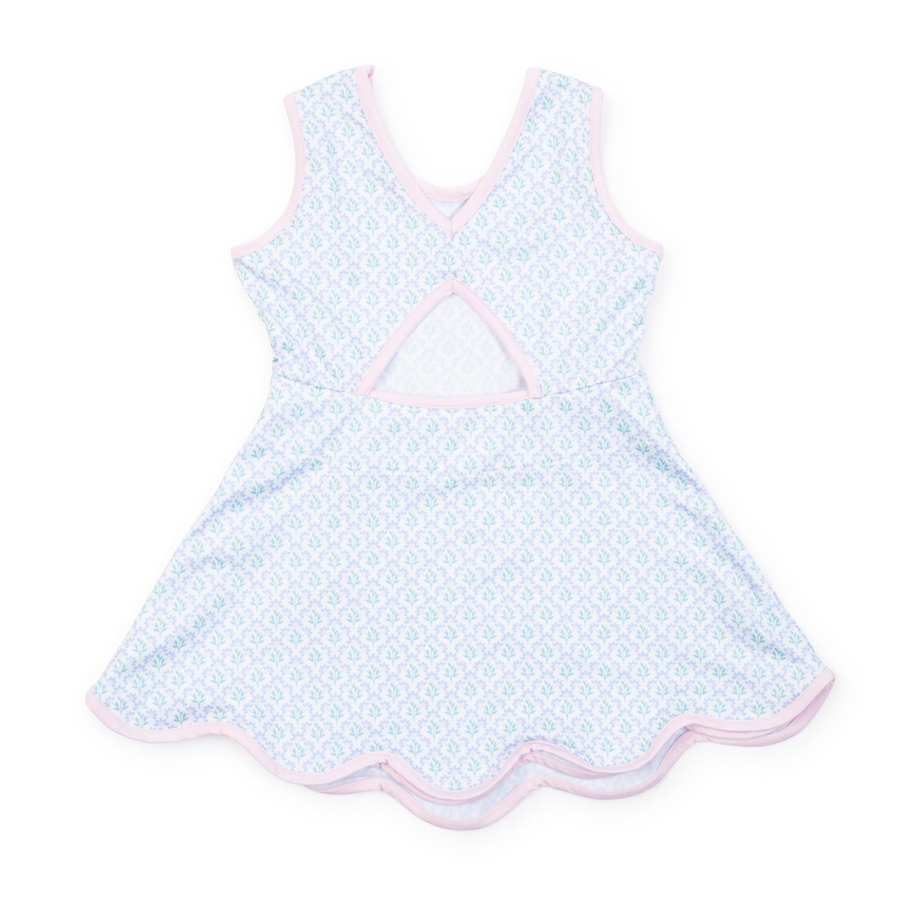 Taylor Girls' Performance Dress by LH Sport - Trellis Bloom Blue stylish kids outfit collection