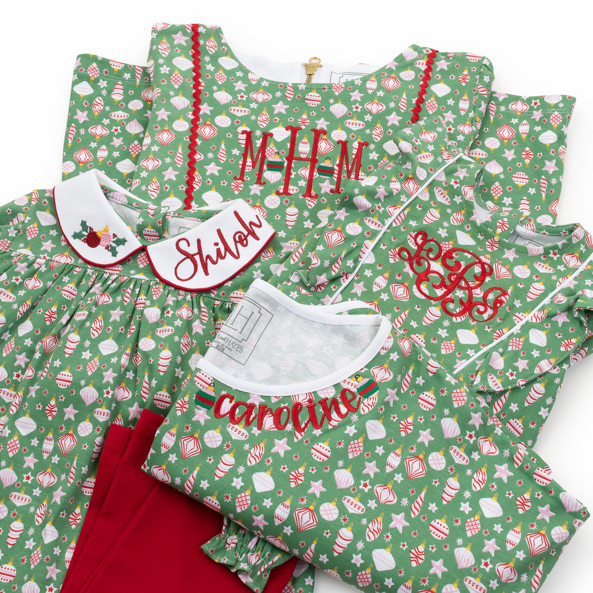 Audrey Women's Longsleeve Top Pant Set - Retro Ornaments soft cotton kids fashion wear