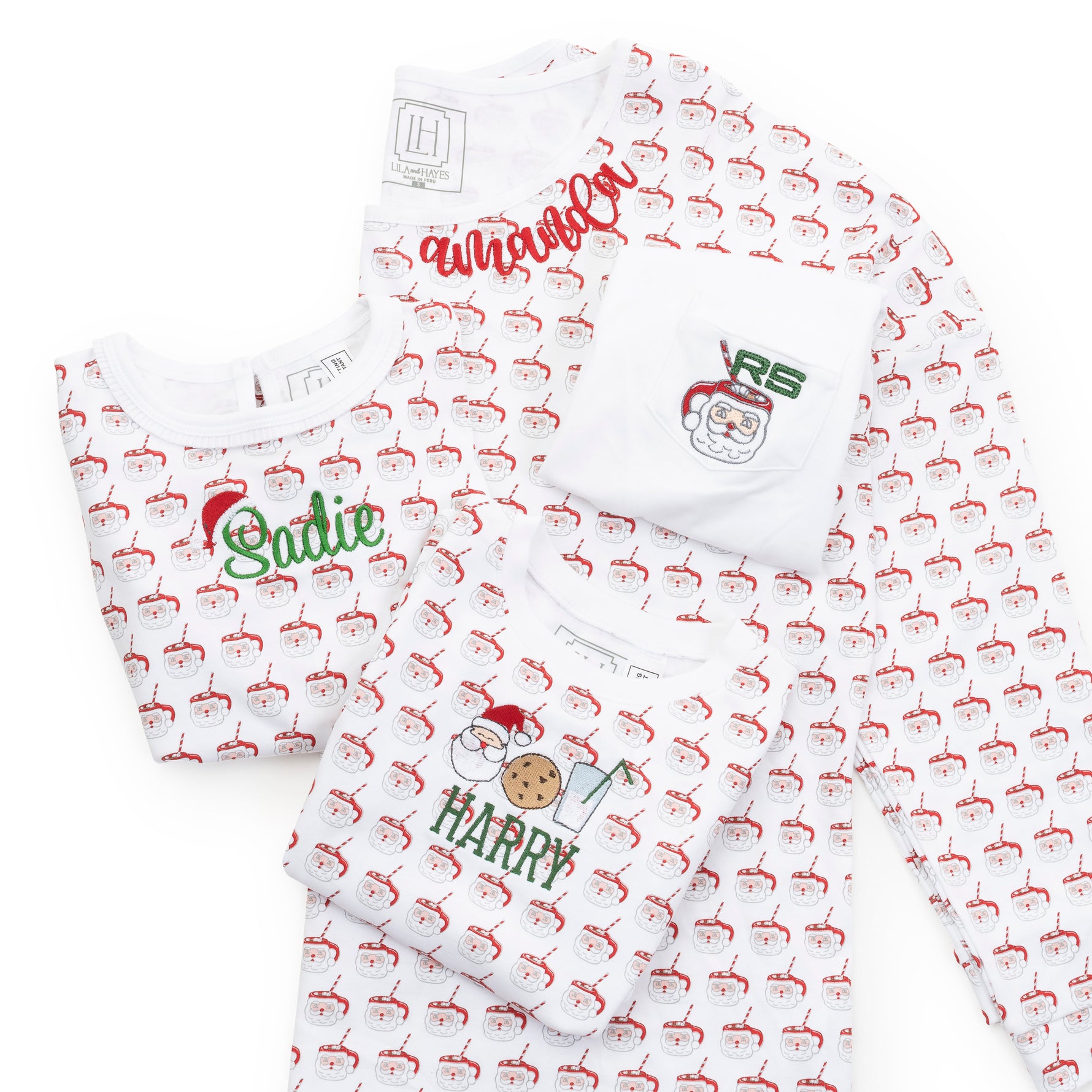 Ava Girls' Pajama Pant Set - Hot Cocoa Santa stylish kids outfit collection