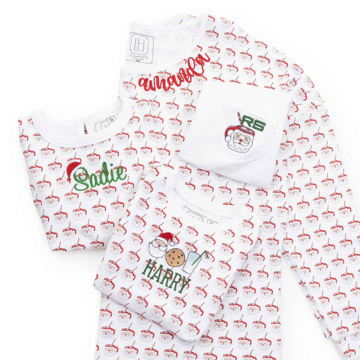 Audrey Women's Longsleeve Top Pant Set - Hot Cocoa Santa soft cotton kids fashion wear
