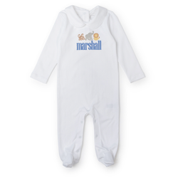 Baby Shop: Lane Footed Romper with Monogram - White