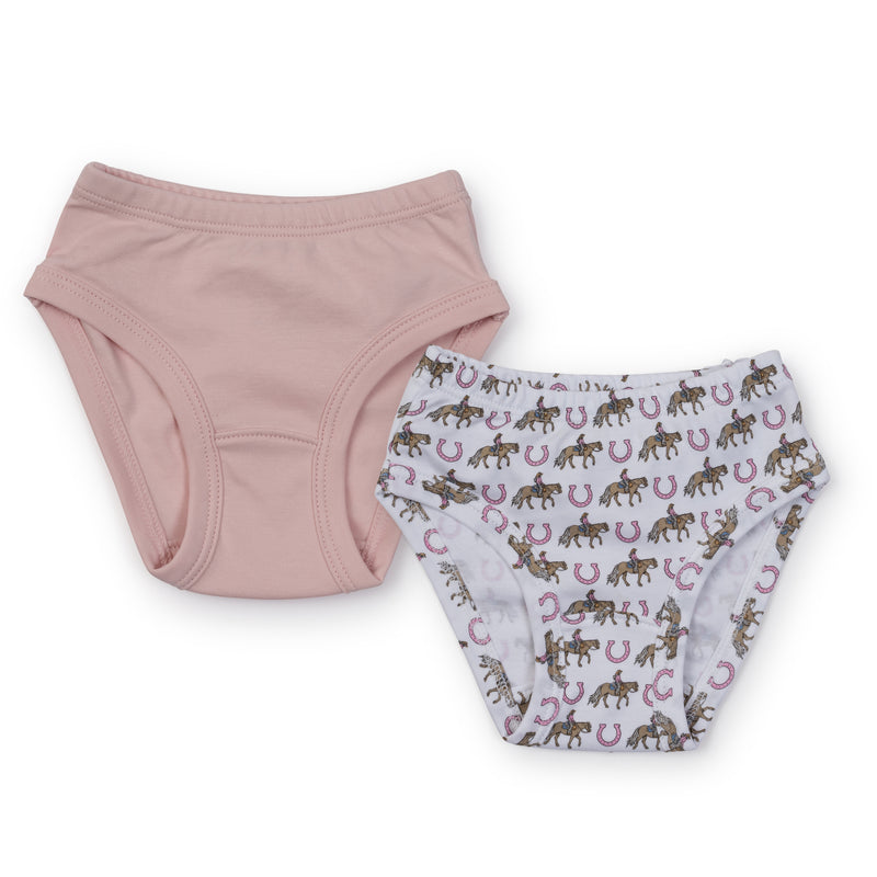 Lauren Girls' Pima Cotton Underwear Set - Rodeo Cowgirl/Light Pink