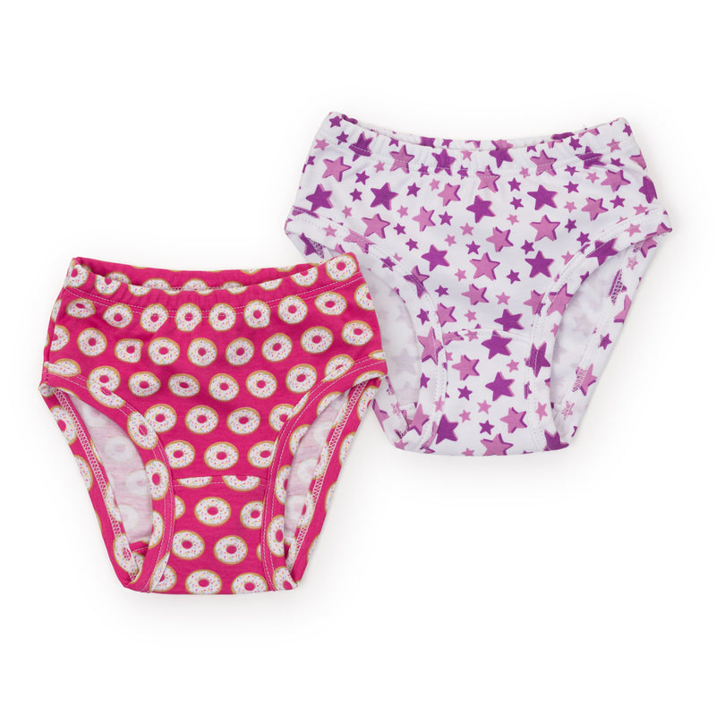 Lauren Girls' Pima Cotton Underwear Set - Donuts Pink/Rock Stars