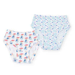 Lauren Girls' Pima Cotton Underwear Set - Majestic Monkey/Tennis Match Pink