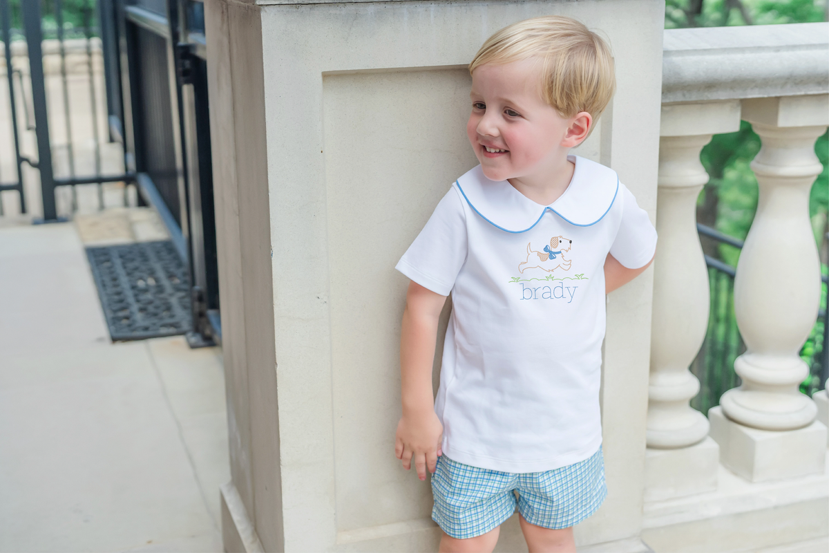 Field Boys' Woven Short Set Hampton Plaid soft cotton kids fashion wear