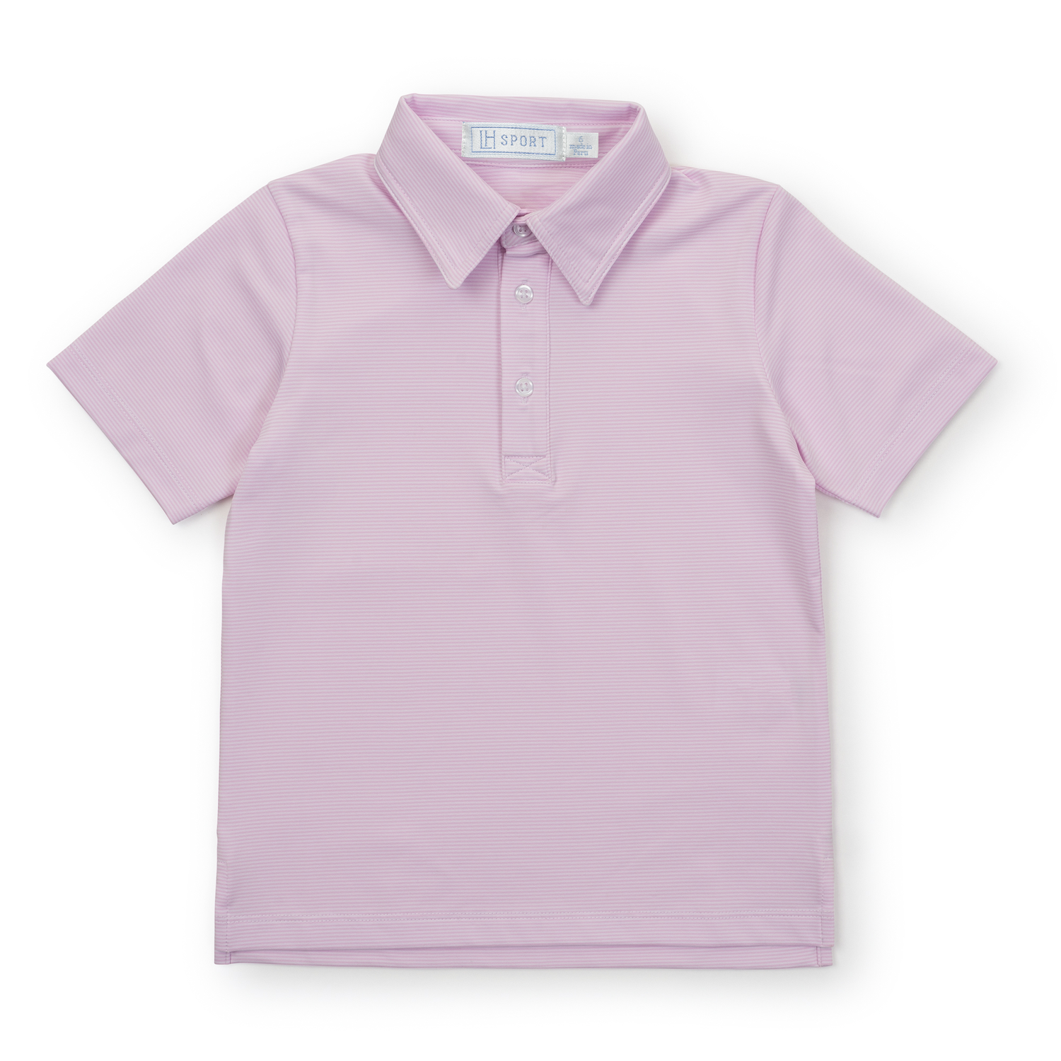 Will Boys' Performance Polo by LH Sport Pink Stripes