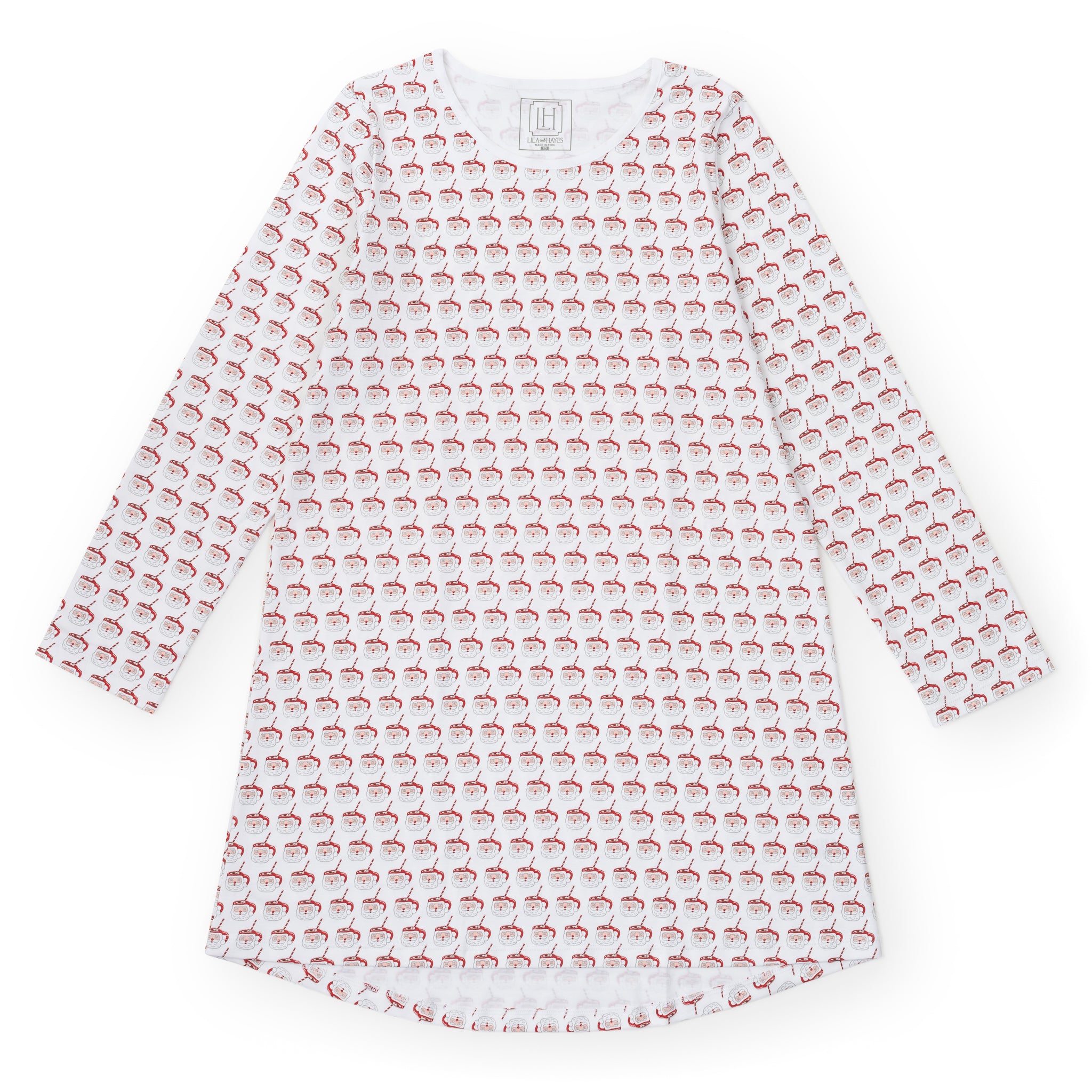 Ann Women's Longsleeve Nightgown - Hot Cocoa Santa