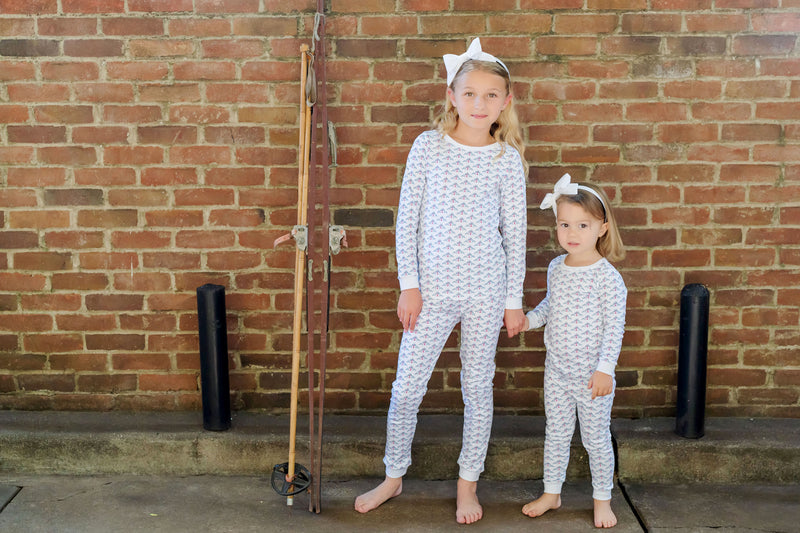 SALE Ava Girls' Pima Cotton Pajama Pant Set - Gondola Ride Pink