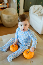 Preston Boys' Romper Pumpkin Plaid outfit perfect for everyday wear