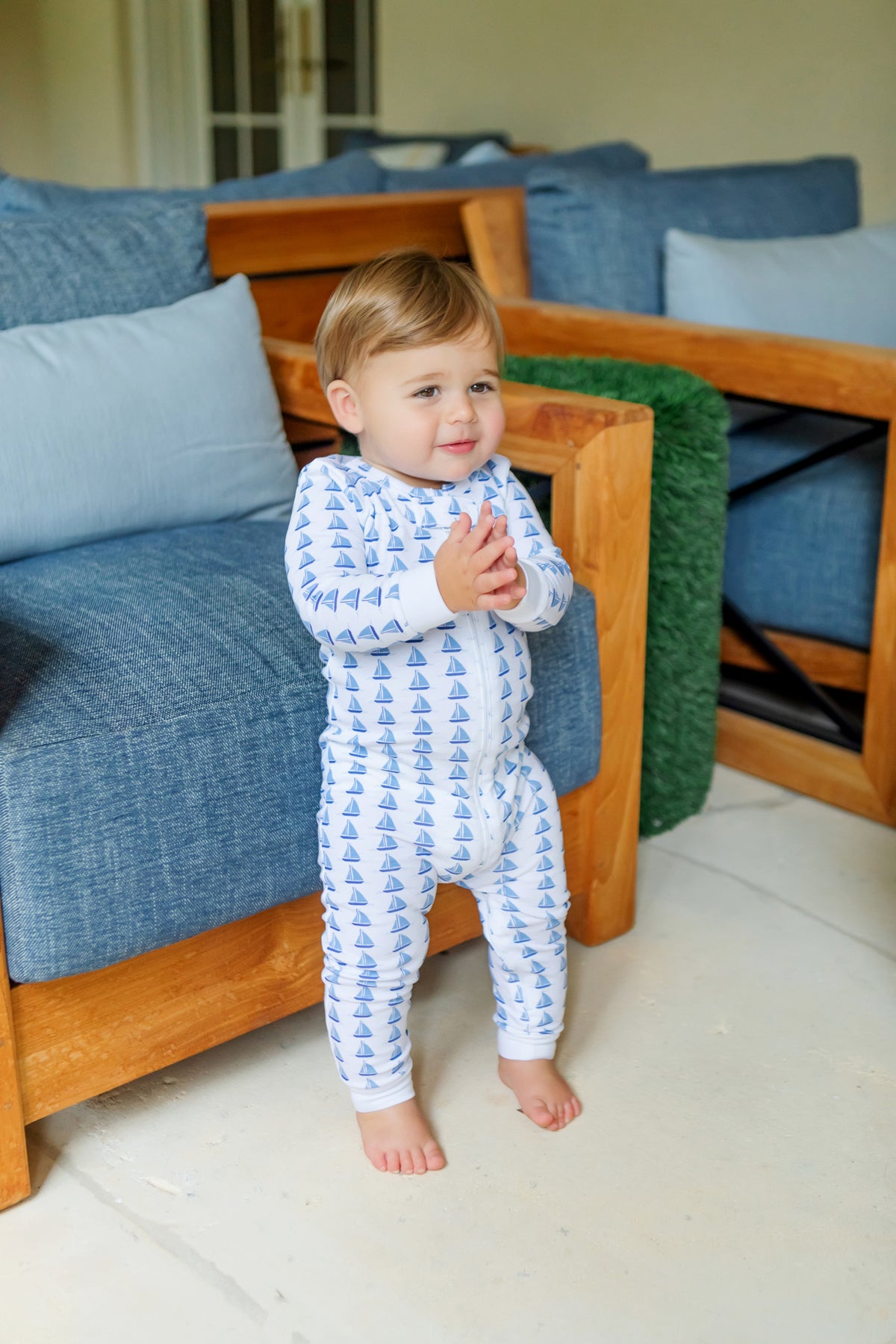 Parker Boys' Zipper Pajama - Sailing Away outfit perfect for everyday wear