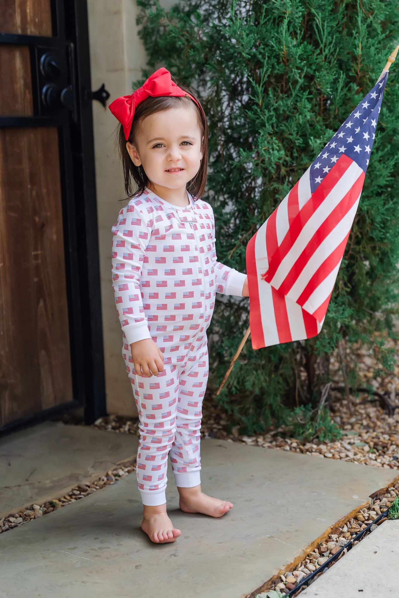 Buy Parker Zipper Pajama - American Flag kids clothing online