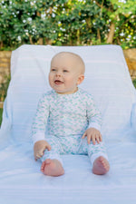 Parker Boys' Zipper Pajama - Palm Tree Isle Blue soft cotton kids fashion wear