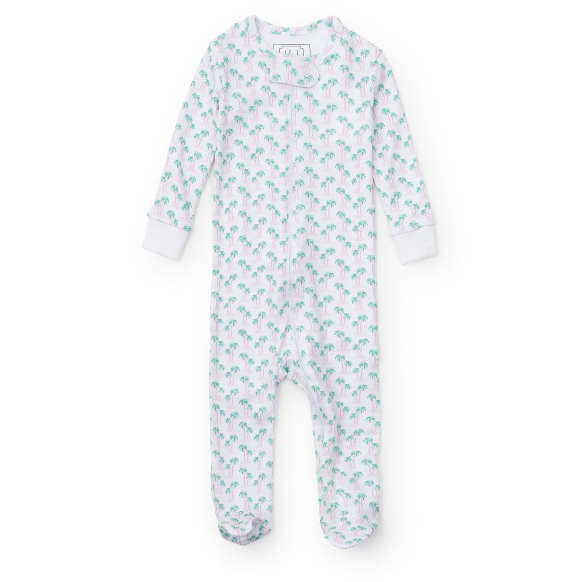 Everyday Parker Girls' Zipper Pajama - Palm Tree Isle Pink Kidswear