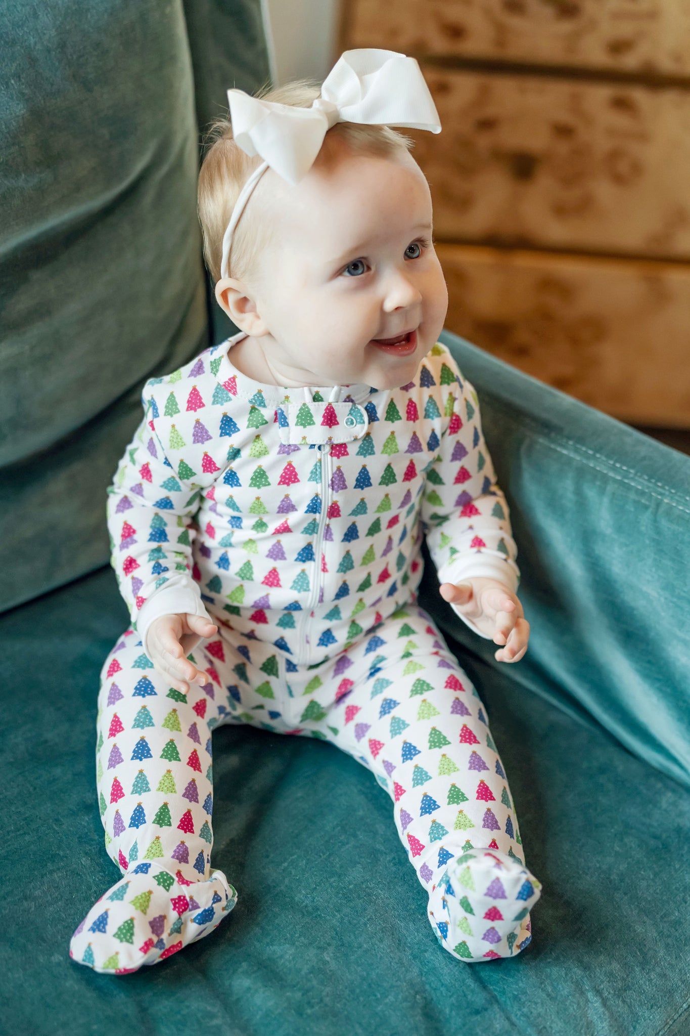 Buy Parker Zipper Pajama - Christmas Tree Bright kids clothing online