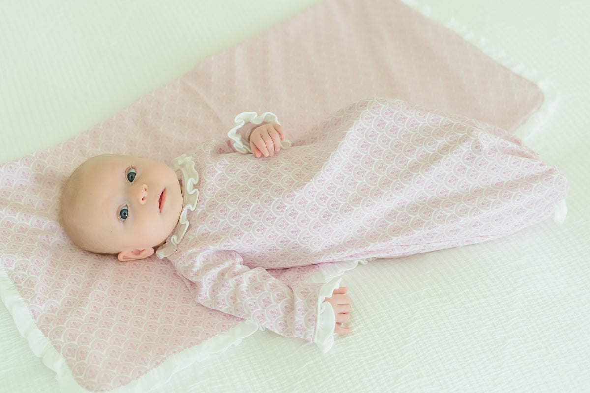Ruffled Girls' Blanket - Scalloped in Pink stylish kids outfit collection