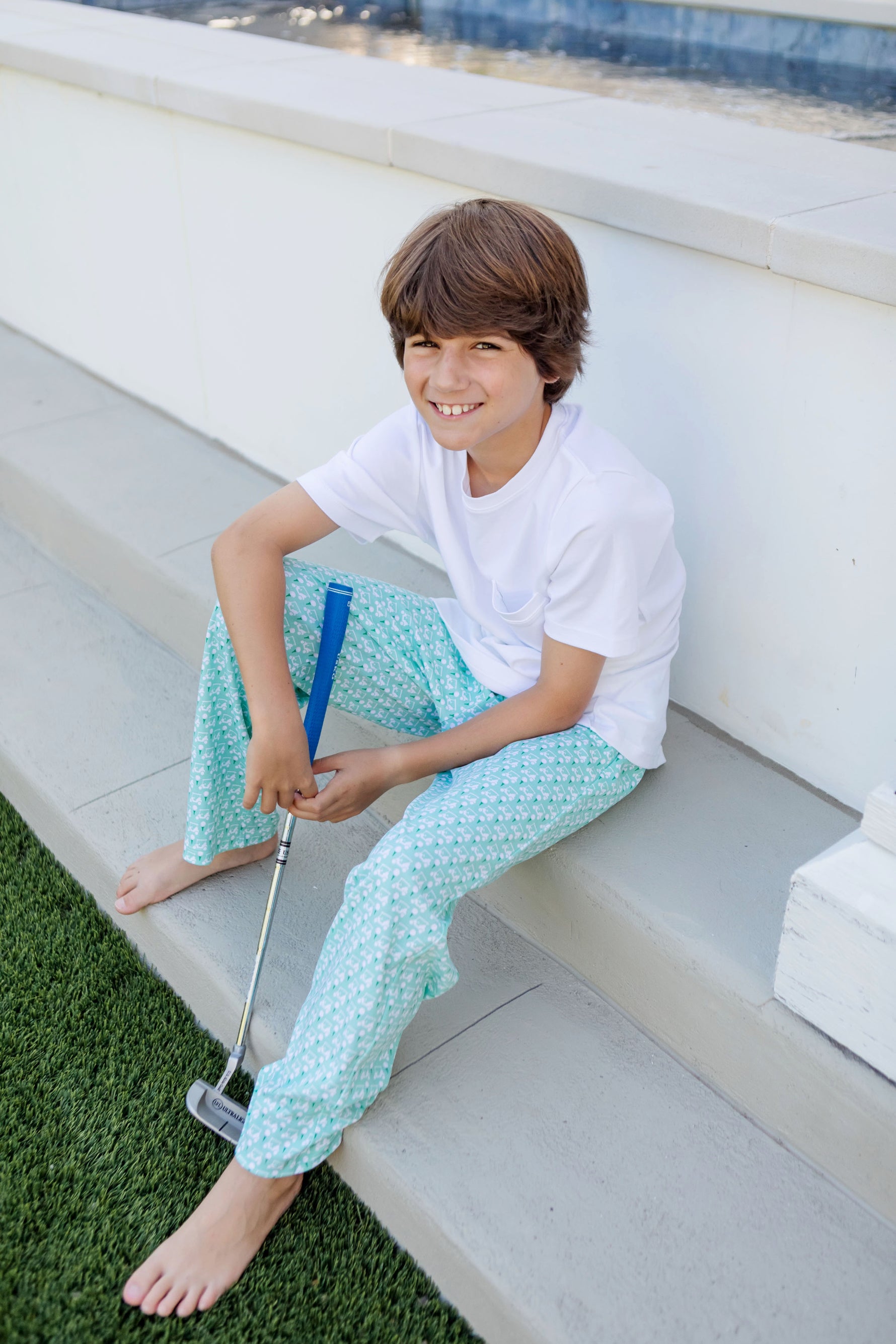Buy Beckett Boys' Hangout Pant - Golf Putting Green kids clothing online