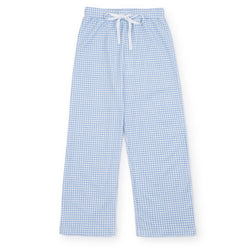 Beckett Boys' Pima Cotton Hangout Pant - Light Blue Box Plaid