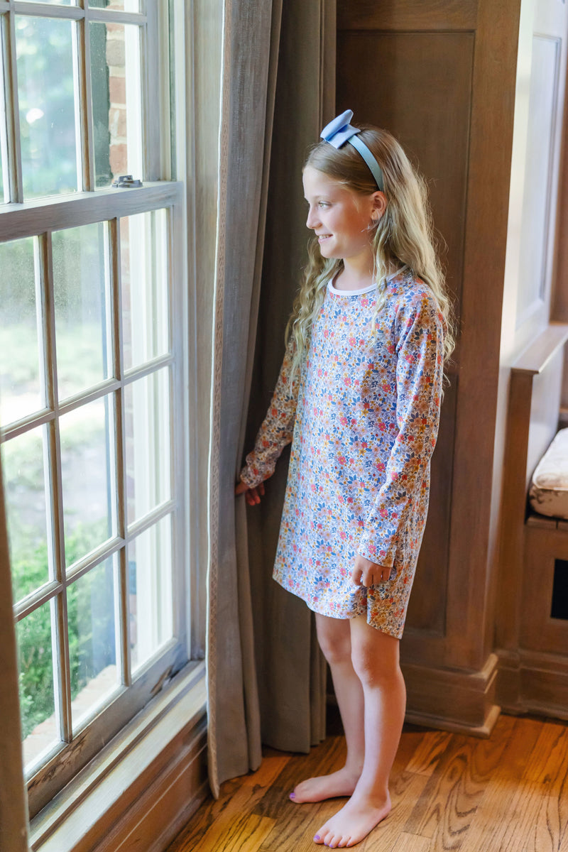 SALE Berkeley Girls' Pima Cotton Shirt Dress - Falling For Floral