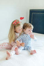 Parker Boys' Zipper Pajama - Heart to Heart Blue soft cotton kids fashion wear