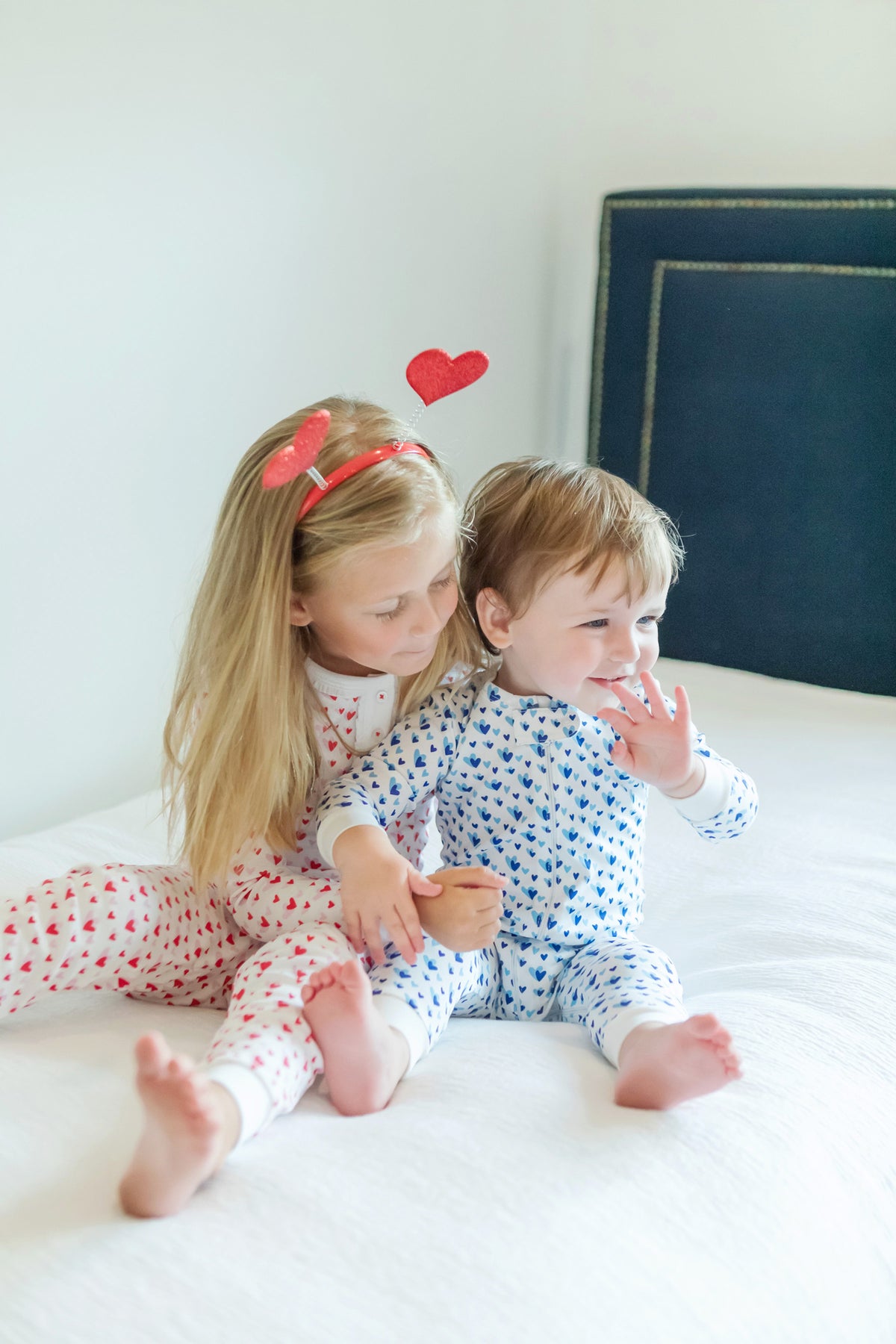 Parker Boys' Zipper Pajama - Heart to Heart Blue soft cotton kids fashion wear
