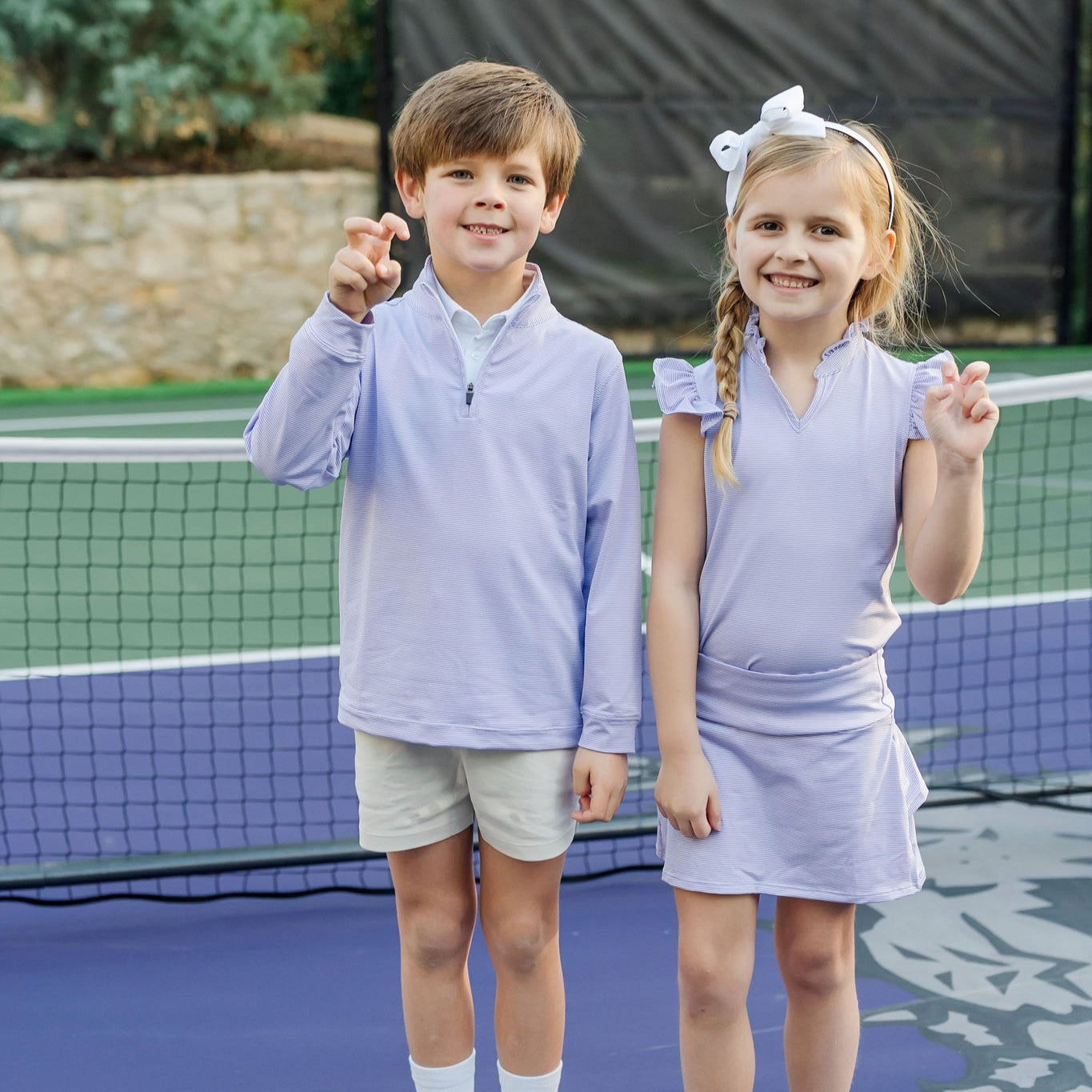 Buy Sam Performance Pullover by LH Sport Purple Stripes kids clothing online