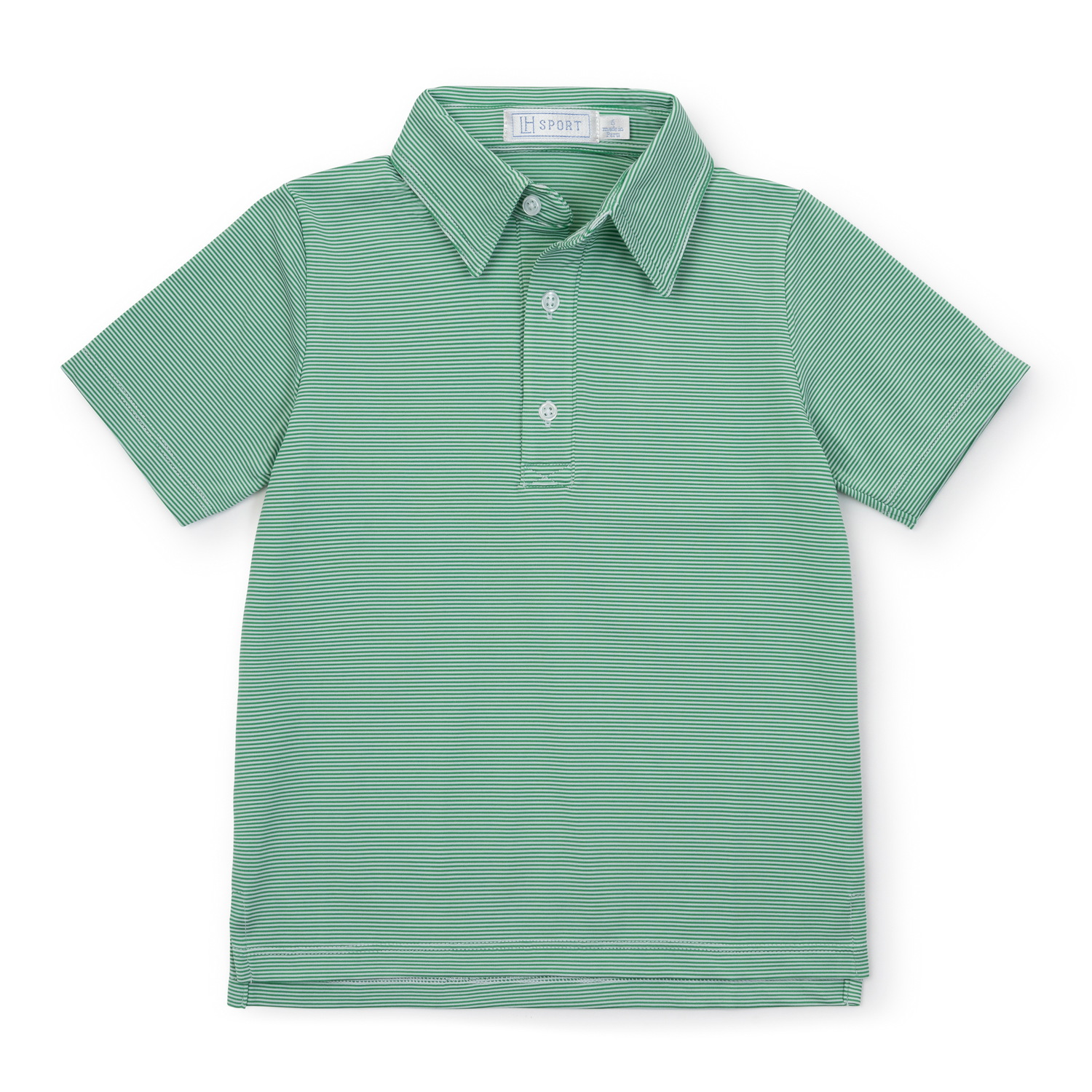 Will Boys' Performance Polo by LH Sport Green Stripes