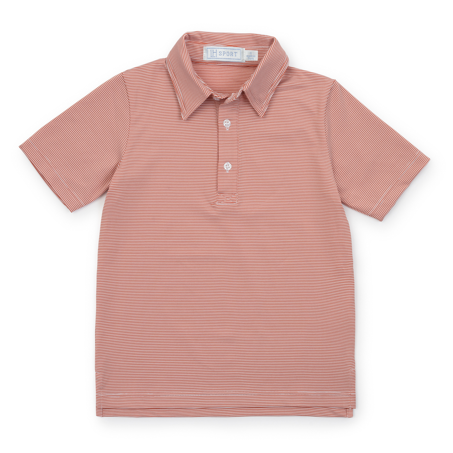 Will Boys' Performance Polo by LH Sport Orange Stripes