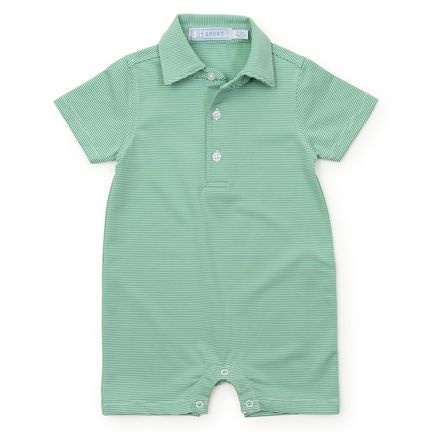 Austin Boys' Performance Shortall by LH Sport - Green Stripes