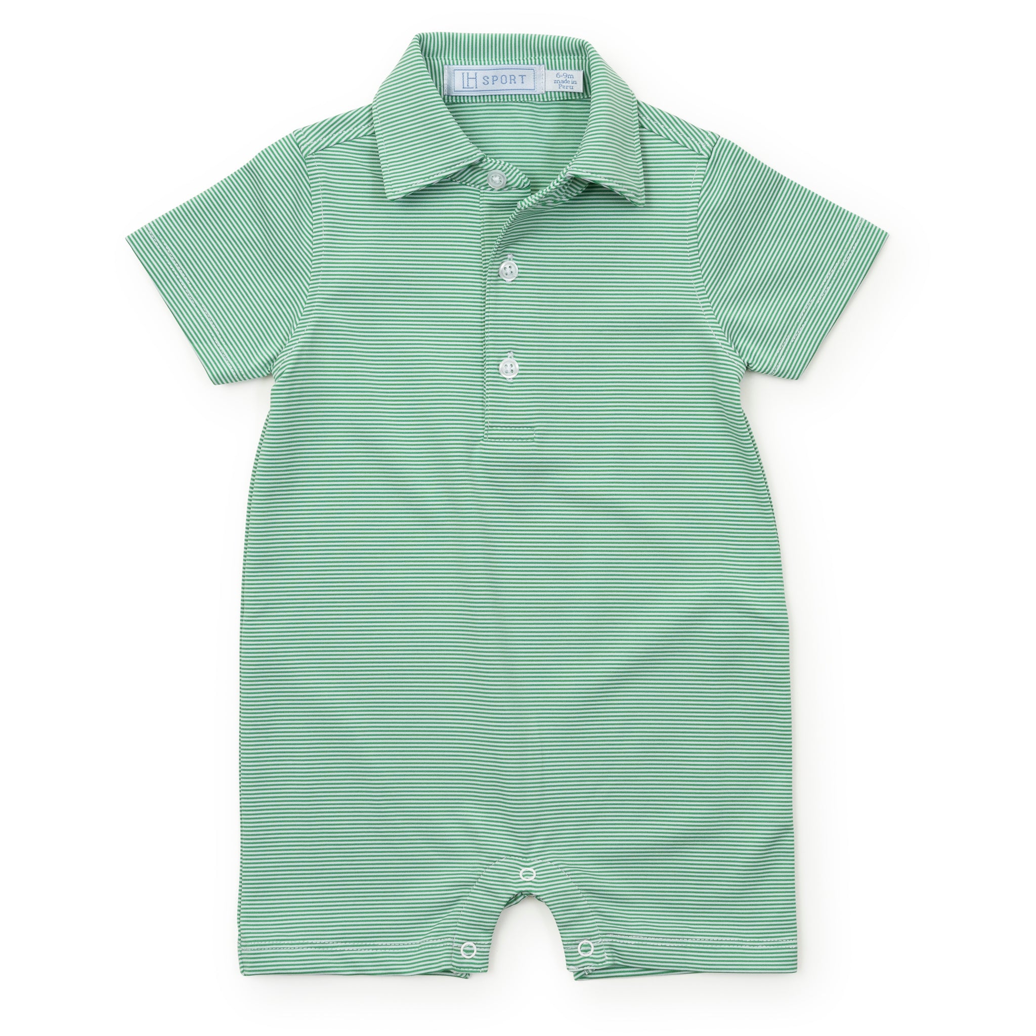 Austin Boys' Performance Shortall by LH Sport - Green Stripes