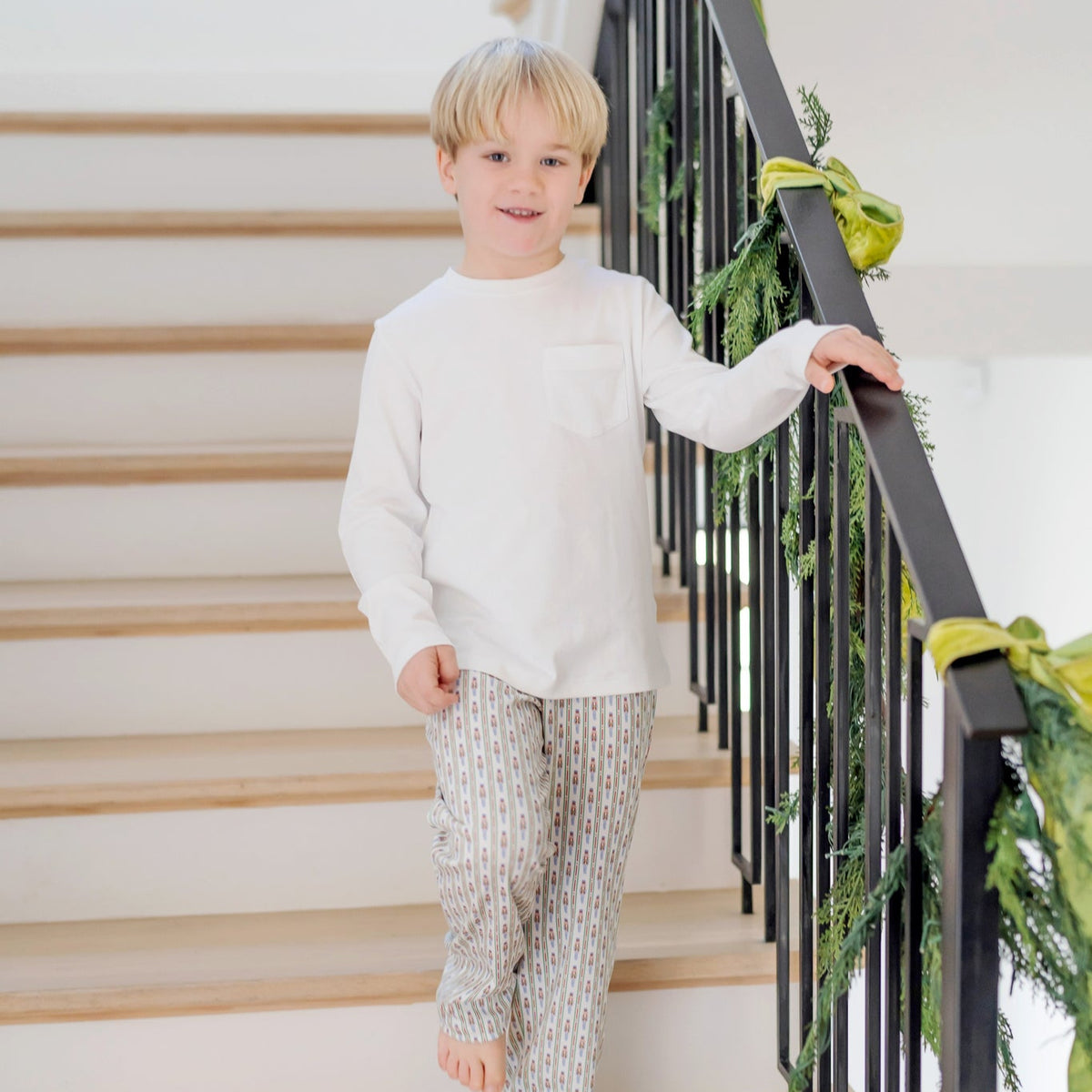 Beckett Boys' Hangout Pant - Nutcracker Stripe outfit perfect for everyday wear