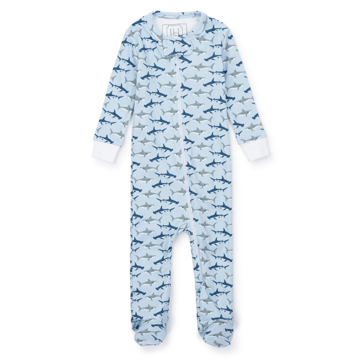 Everyday Parker Boys' Zipper Pajama - Swimming Sharks Kidswear