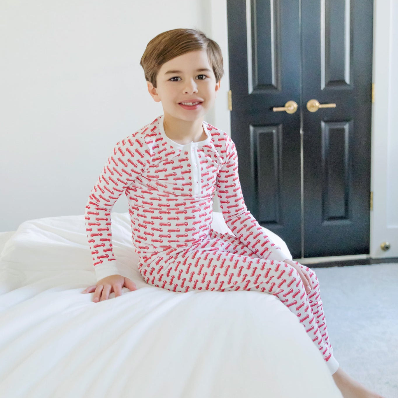 Buy Jack Boys' Pajama Pant Set - Fire Truck Red kids clothing online